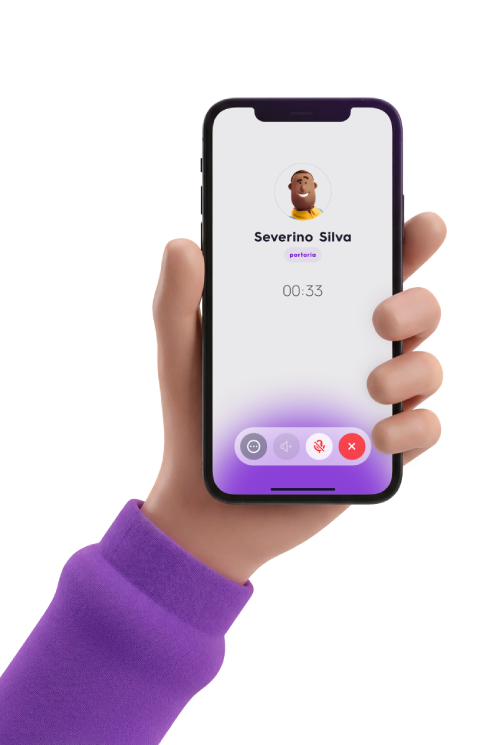 App oi fone - tela de chamada do porteiro digital